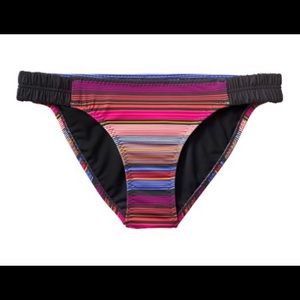Athleta Capri Striped Side Smocked Bikini Bottom- Medium